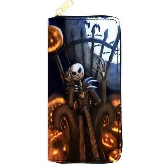 Nightmare Before Christmas Billfold Zippered Wallet Skellington (28) - Picture 1 of 2